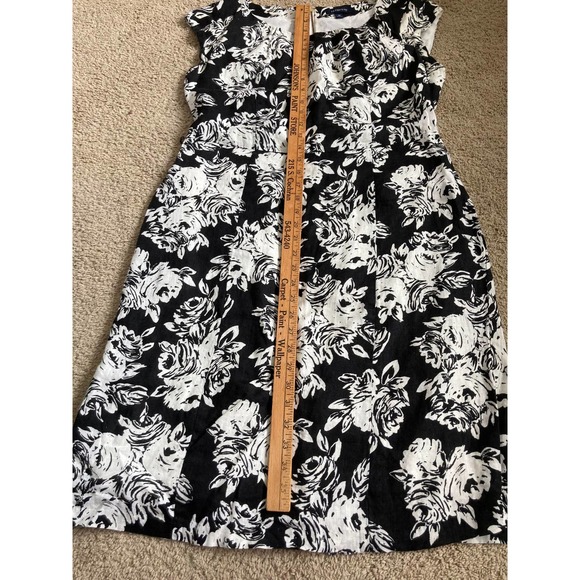 Lands' End Women's Black & White Floral  Sleeveless Dress, Size 10 - Picture 9 of 11